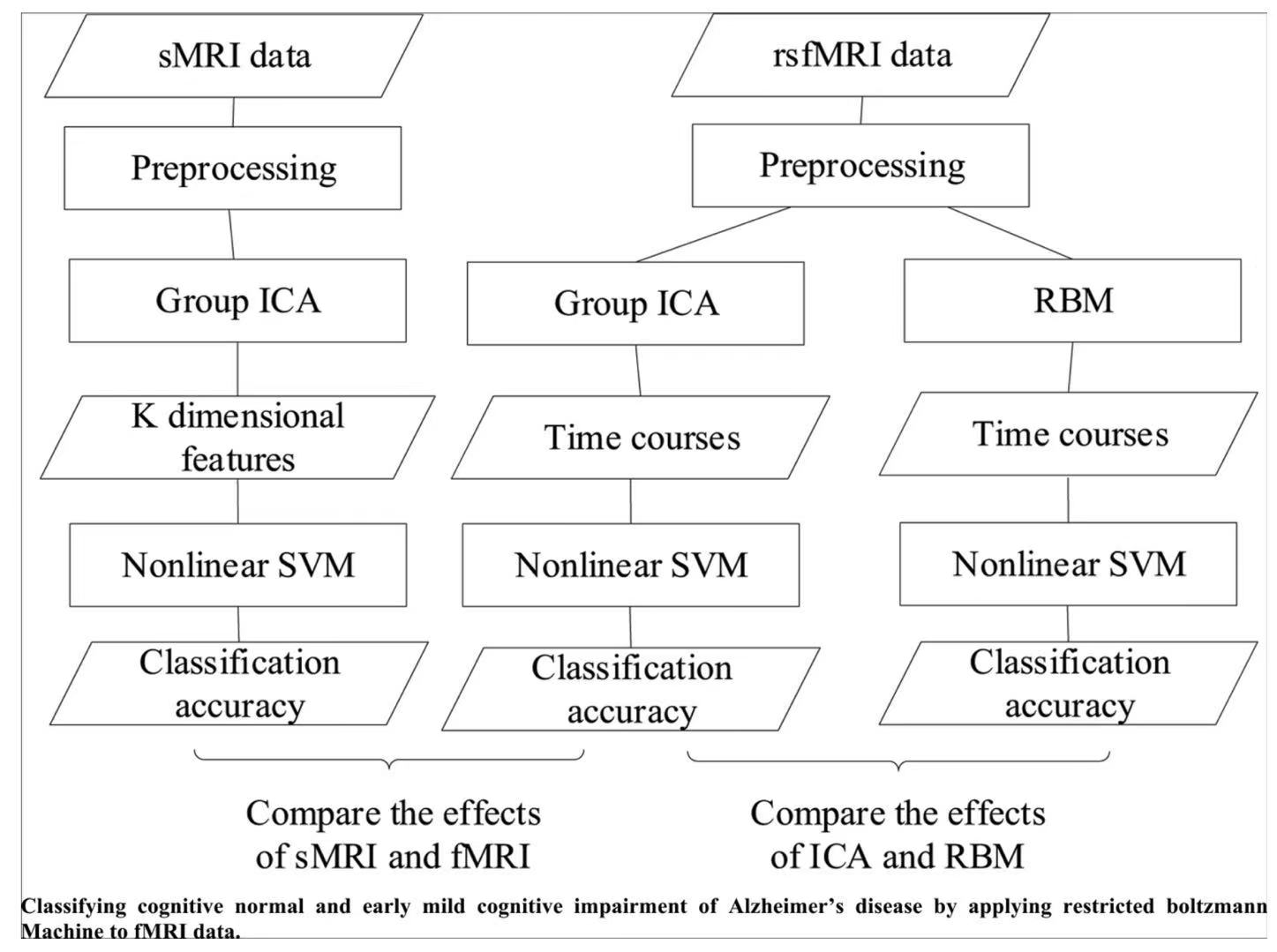 Classifying Cognitive Normal and Early Mild Cognitive Impairment of Alzheimer’s Disease by Applying Restricted Boltzmann Machine to fMRI Data